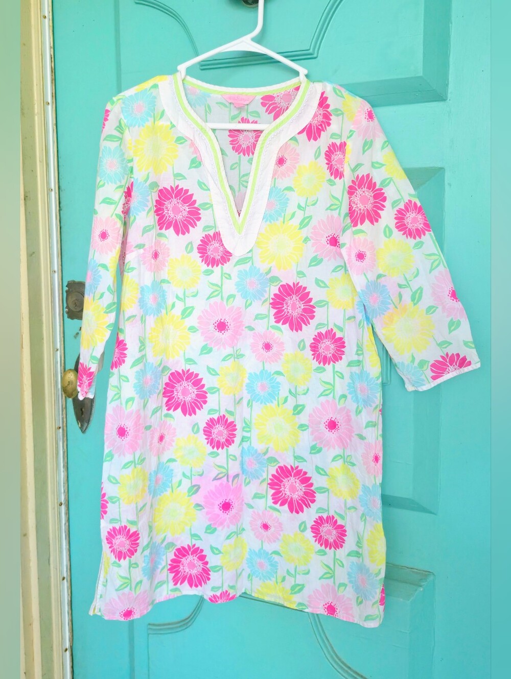Lilly Pulitzer Vintage Floral Tunic / Swim Cover‑Up – Size Small